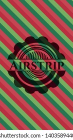 Airstrip christmas emblem background. Vector Illustration. Detailed.