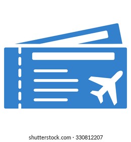 Airtickets vector icon. Style is flat cobalt symbol, rounded angles, white background.