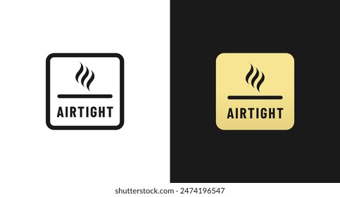 Airtight label or Airtight container label vector isolated. Best airtight label for product packaging design, print design, and more about airtight.