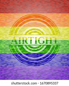 Airtight lgbt colors emblem. Vector Illustration. Mosaic.