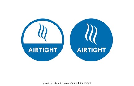 Airtight logo with wave symbols in solid blue, representing protection, air circulation, and secure sealing for industrial or storage solutions.