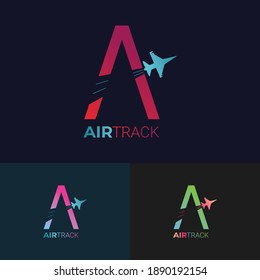 AirTrack Logo Design - Air Travel Logo - Travel Agency Logo Design