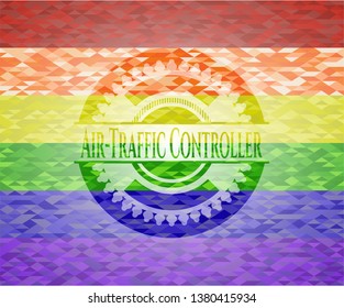 Air-Traffic Controller lgbt colors emblem 
