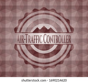 Air-Traffic Controller red geometric emblem. Seamless.