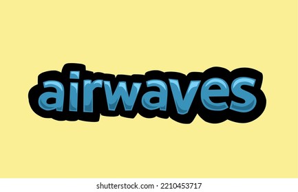 AIRWAVES escritura diseño vectorial sobre fondo amarillo muy simple y muy fresco