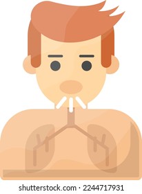 Airway hyperreactivity vector color icon design, Environmental pollution symbol, Chemical Biological contamination sign, Pollutants stock illustration, Lungs infection due to toxic air concept