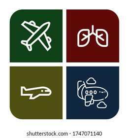 airways simple icons set. Contains such icons as Airplane, Lungs, can be used for web, mobile and logo