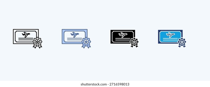 Airworthiness Certification Multiple Icon Illustration Vector