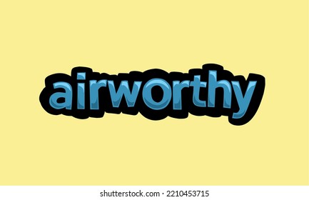 Diseño vectorial de escritura AIRWORTHY sobre fondo amarillo muy simple y muy fresco
