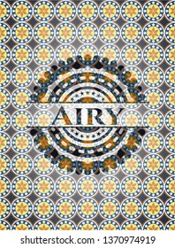 Airy arabesque style emblem. arabic decoration.