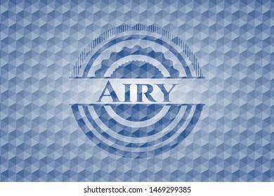 Airy blue polygonal emblem. Vector Illustration. Detailed.