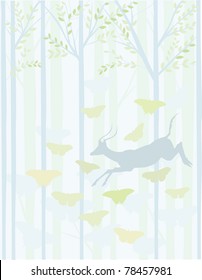 Airy Forest with Butterflies