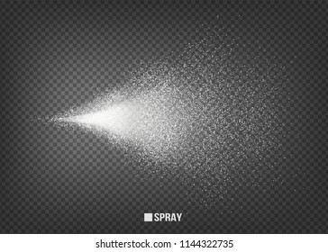 Airy water spray.Mist.Sprayer fog isolated on black transparent background. Airy spray and water hazy mist clean illustration.Vector illustration for your design, advertising, brochures and rest
