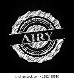 Airy written with chalkboard texture. Vector Illustration. Detailed.
