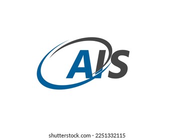 Letra AIS diseño creativo elegante del logo de swoosh