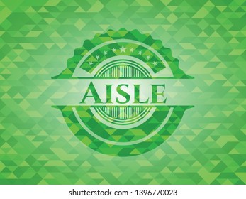 Aisle green mosaic emblem. Vector Illustration. Detailed.