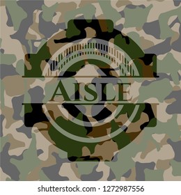 Aisle on camouflaged texture