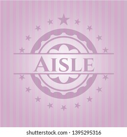 Aisle pink emblem. Retro. Vector Illustration. Detailed.