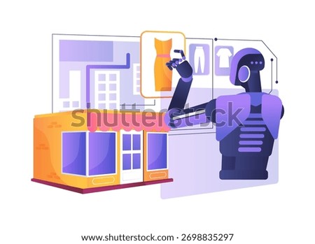 AI-Smart AI-Enabled Store Layout Planning abstract concept vector illustration. Fashion and Retail. AI-driven ai-enabled store layout planning improves efficiency and insight. abstract metaphor.