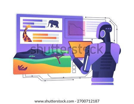 AI-Smart Endangered Species Population Estimation abstract concept vector illustration. Wildlife Conservation. AI-driven endangered species population estimation insight. abstract metaphor.
