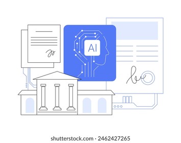 AI-Streamlined Citizen Services abstract concept vector illustration. Government and Public Services. AI chatbots and virtual assistants, fast response. AI Technology. abstract metaphor.