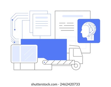 AI-Streamlined Customs and Trade abstract concept vector illustration. Transportation and Logistics. Simplify customs processes, international trade, AI documentation tools. abstract metaphor.