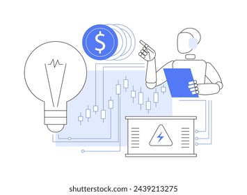 AI-Streamlined Energy Trading abstract concept vector illustration. Energy. Energy trading in the marketplace, matching supply and demand with AI algorithms. AI Technology. abstract metaphor.