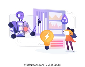 AI-Streamlined Environmental Compliance abstract concept vector illustration. Environmental Management. Ensure compliance with regulations, report data with AI tools. abstract metaphor.