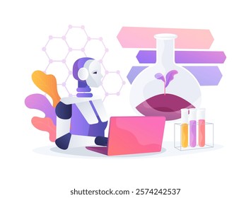 AI-Streamlined Lab Processes abstract concept vector illustration. Research and Development. Optimize lab processes and resource allocation, AI-driven workflow automation. abstract metaphor.