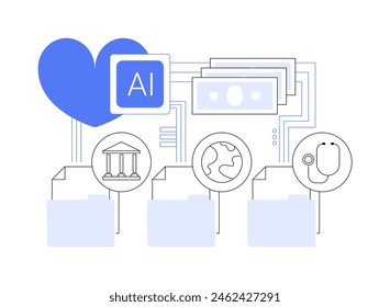 AI-Streamlined Resource Allocation abstract concept vector illustration. Nonprofit and Social Impact. Analyzing data to determine areas of highest impact. AI Technology. abstract metaphor.