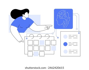 AI-Streamlined Sales Appointment Support abstract concept vector illustration. Sales. Automate scheduling and reminders for sales appointments. AI Technology. abstract metaphor.