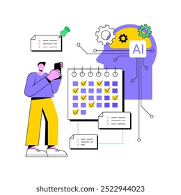 AI-Streamlined Sales Appointment Support abstract concept vector illustration. Sales. Automate scheduling and reminders for sales appointments. AI Technology. abstract metaphor.