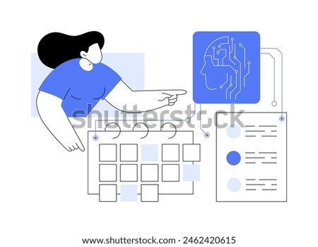 AI-Streamlined Sales Appointment Support abstract concept vector illustration. Sales. Automate scheduling and reminders for sales appointments. AI Technology. abstract metaphor.