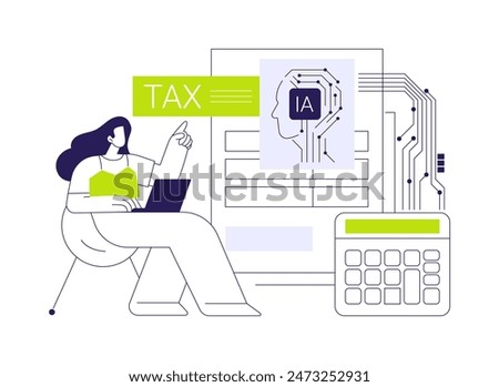 AI-Streamlined Tax Preparation abstract concept vector illustration. Finance and Accounting. Automated tax return preparation and submission. AI Technology. abstract metaphor.