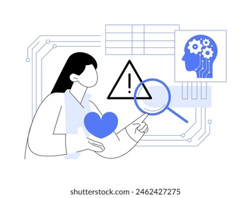 AI-Supported Cause Identification abstract concept vector illustration. Nonprofit and Social Impact. Identify social issues and opportunity for intervention with AI analysis. abstract metaphor.