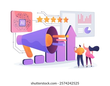 AI-Supported Crisis Management abstract concept vector illustration. Public Relations. Handle crises with real-time monitoring, analysis, and response recommendations. abstract metaphor.