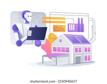 AI-Supported Demand Response abstract concept vector illustration. Energy. Encourage consumers to reduce energy consumption during peak periods. AI Technology. abstract metaphor.