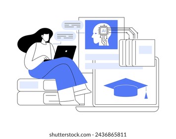 AI-Supported Employee Training abstract concept vector illustration. Human Resources. Personalize training programs for employees skills and career goals. AI Technology. abstract metaphor.