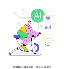 AI-Supported Equipment Design abstract concept vector illustration. Sports Analytics. Improve sports equipment design for performance and safety using AI simulations. abstract metaphor.