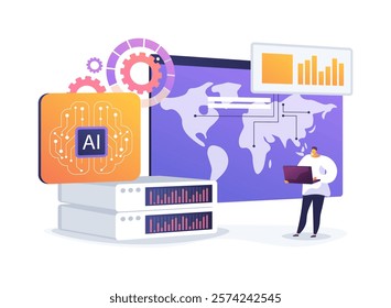 AI-Supported Predictive Modeling abstract concept vector illustration. Research and Development. Predictive models for research applications, finance and epidemiology. abstract metaphor.