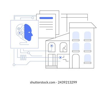 AI-Supported Property Inspection abstract concept vector illustration. Real Estate. Automated property issues and maintenance requirements inspection. AI Technology. abstract metaphor.
