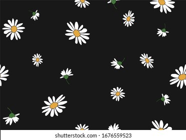 aisy pattern vector design hand drawn seamless spring daisy flower hand drawn vector fabric towel design pattern polka dot summer print  ditsy flower seamless pattern