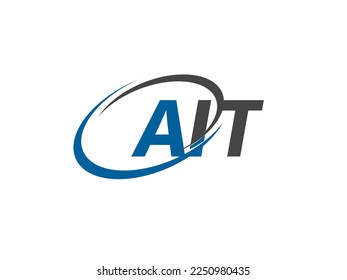 AIT letter creative modern elegant swoosh logo design