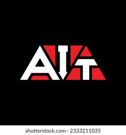 AIT triangle letter logo design with triangle shape. AIT triangle logo design monogram. AIT triangle vector logo template with red color. AIT triangular logo Simple, Elegant, and Luxurious design.