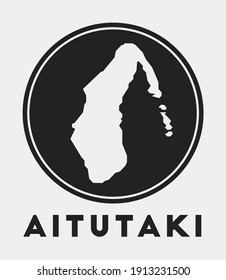 Aitutaki icon. Round logo with island map and title. Stylish Aitutaki badge with map. Vector illustration.