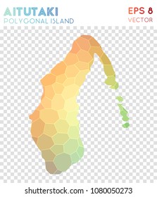 Aitutaki polygonal, mosaic style island map. Fine low poly style, modern design for infographics or presentation.