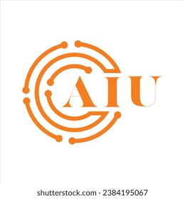 AIU letter design.AIU letter technology logo design on white background.AIU Monogram logo design for entrepreneur and business.