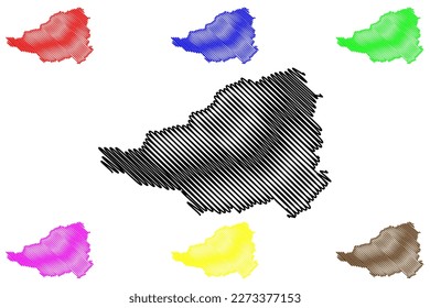 Aiuaba municipality (Ceará state, Municipalities of Brazil, Federative Republic of Brazil) map vector illustration, scribble sketch Aiuaba map