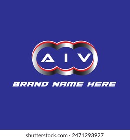 AIV letter logo vector unique attractive creative modern initial design white color on blue color background AIV letter logo icon design
