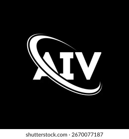 AIV-Logo-Buchstabe. Logo-Design für AIV-Buchstaben. Initialen AIV-Logo mit Kreis und Großbuchstaben-Monogramm-Logo verbunden. AIV Typografie für Technologie, Business und Immobilien Marke.